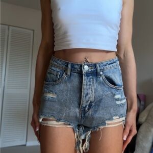 Denim Distressed Women Shorts